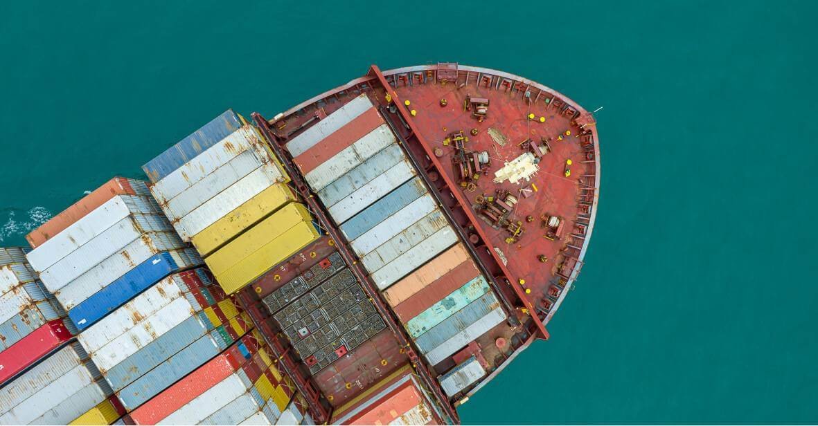 Shipping containers at port
